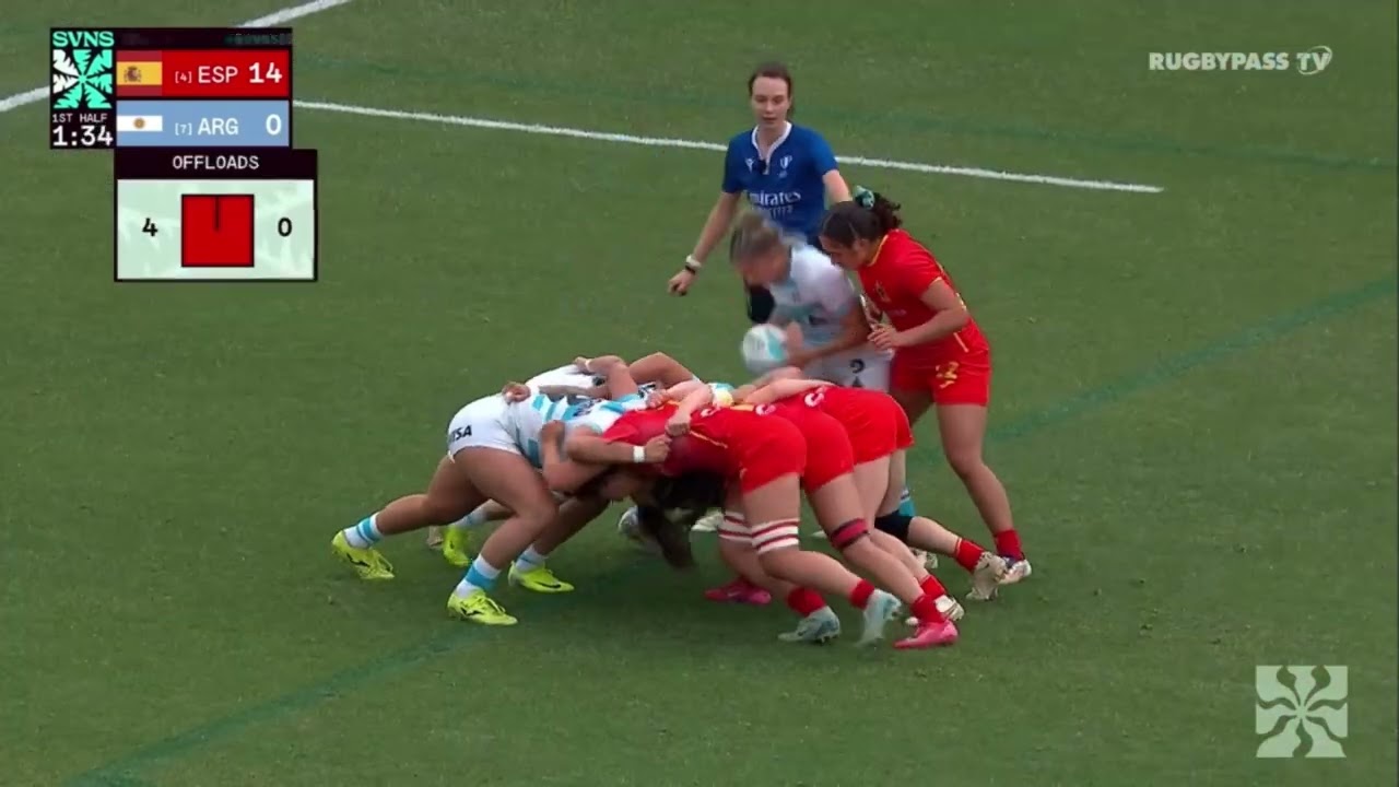 Argentina vs España. Los Angeles 2025. Rugby femenino 7s.