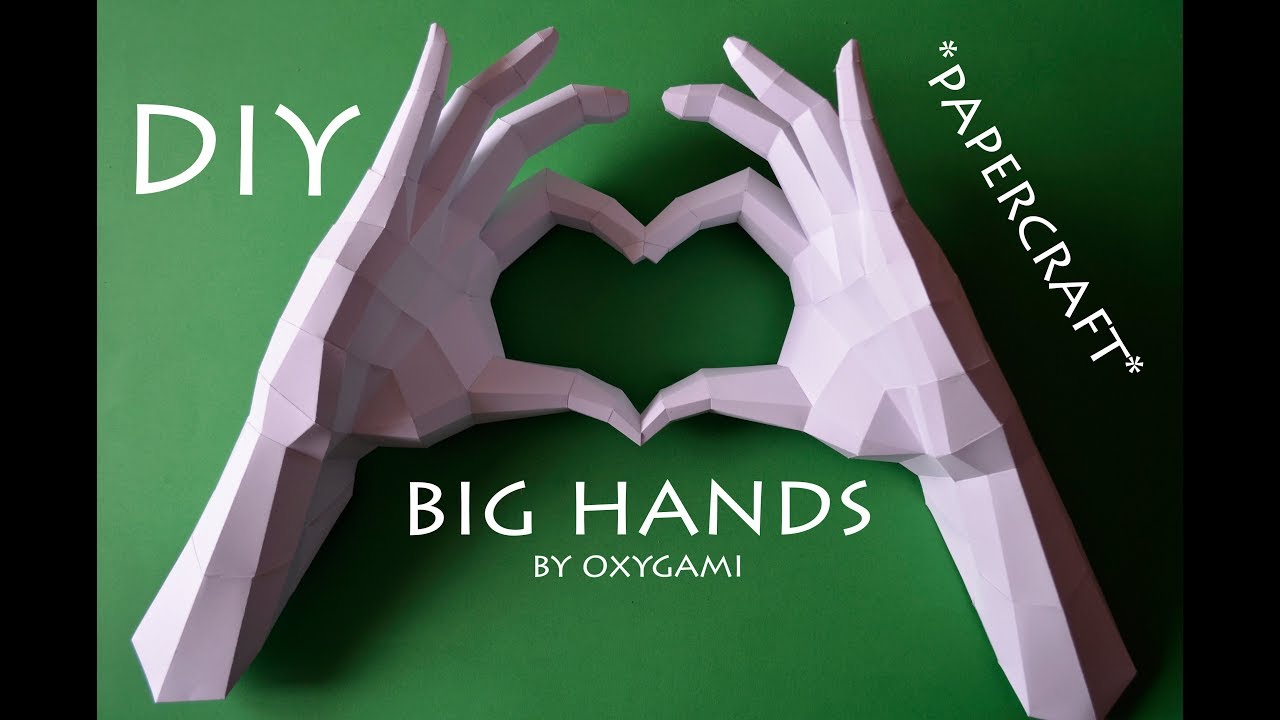 PAPERCRAFT TUTORIAL | BIG HANDS by Oxygami | ROOM DECOR |Паперкрафт своими руками