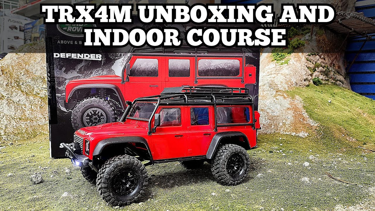 Traxxas Trx4m Defender unboxing and indoor crawler course