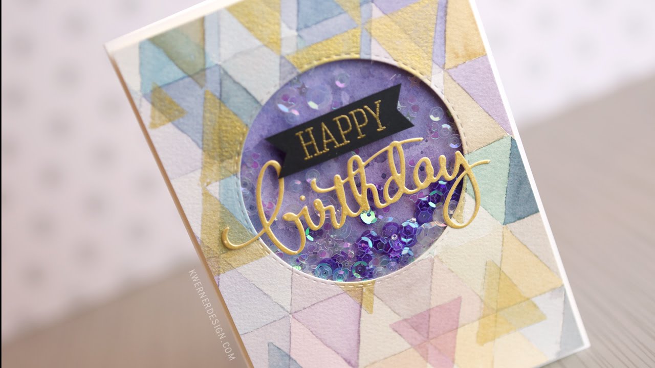 DIY Watercolor Background Shaker Card (FineTec Gold Watercolors)