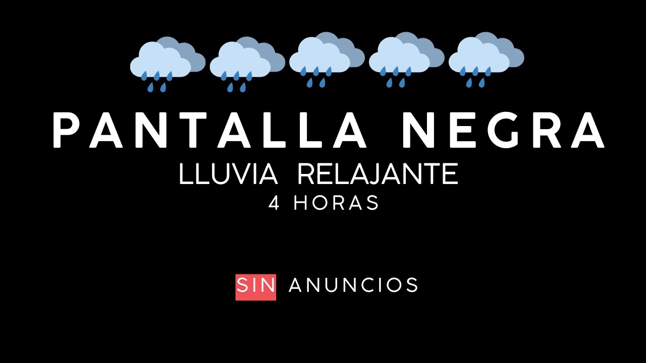 Pantalla Negra con Sonido de Lluvia Suave – 4 Horas