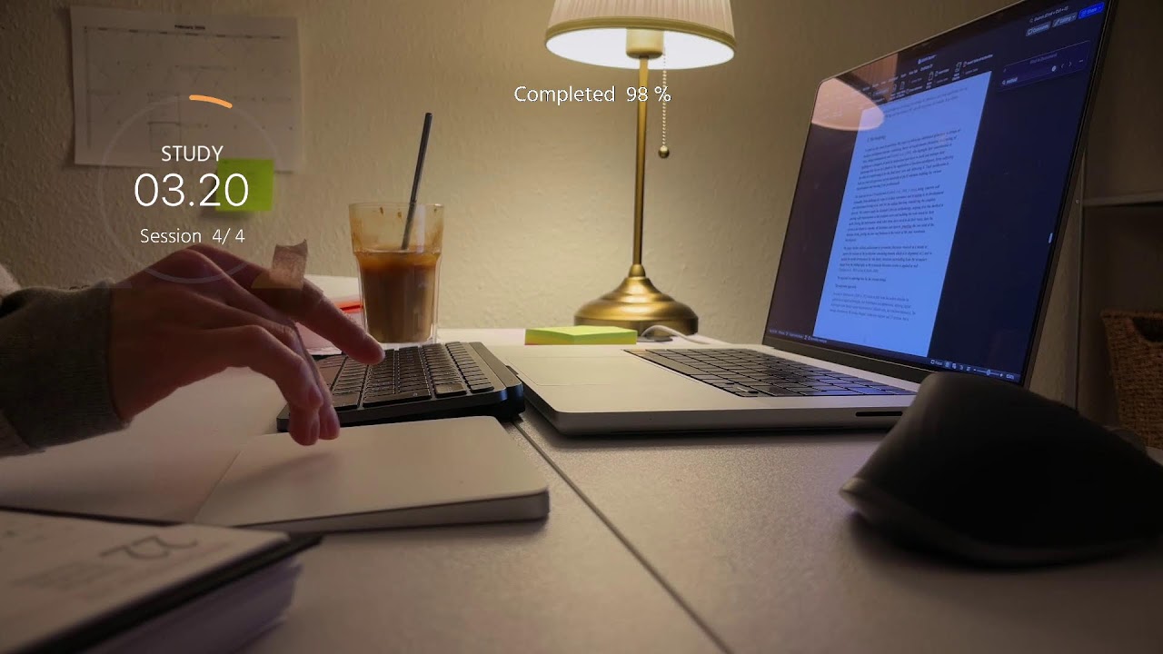 4 hour LIVE STUDY WITH ME | 50-10 POMODORO | Keyboard Typing Sounds ASRM