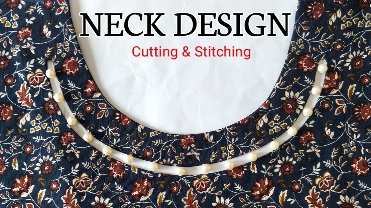 Motio Wala Gala Design Bnane Ka Asan Tarika|| Beautiful Neck Design With Pearls Cutting Stitching