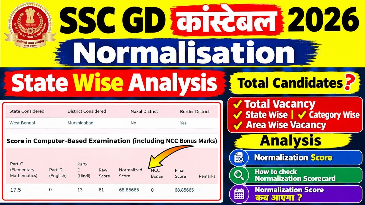 How to Check SSC GD Scorecard Marks | State-Wise Vacancy & PET PST Analysis | J&K & All Normaliza...