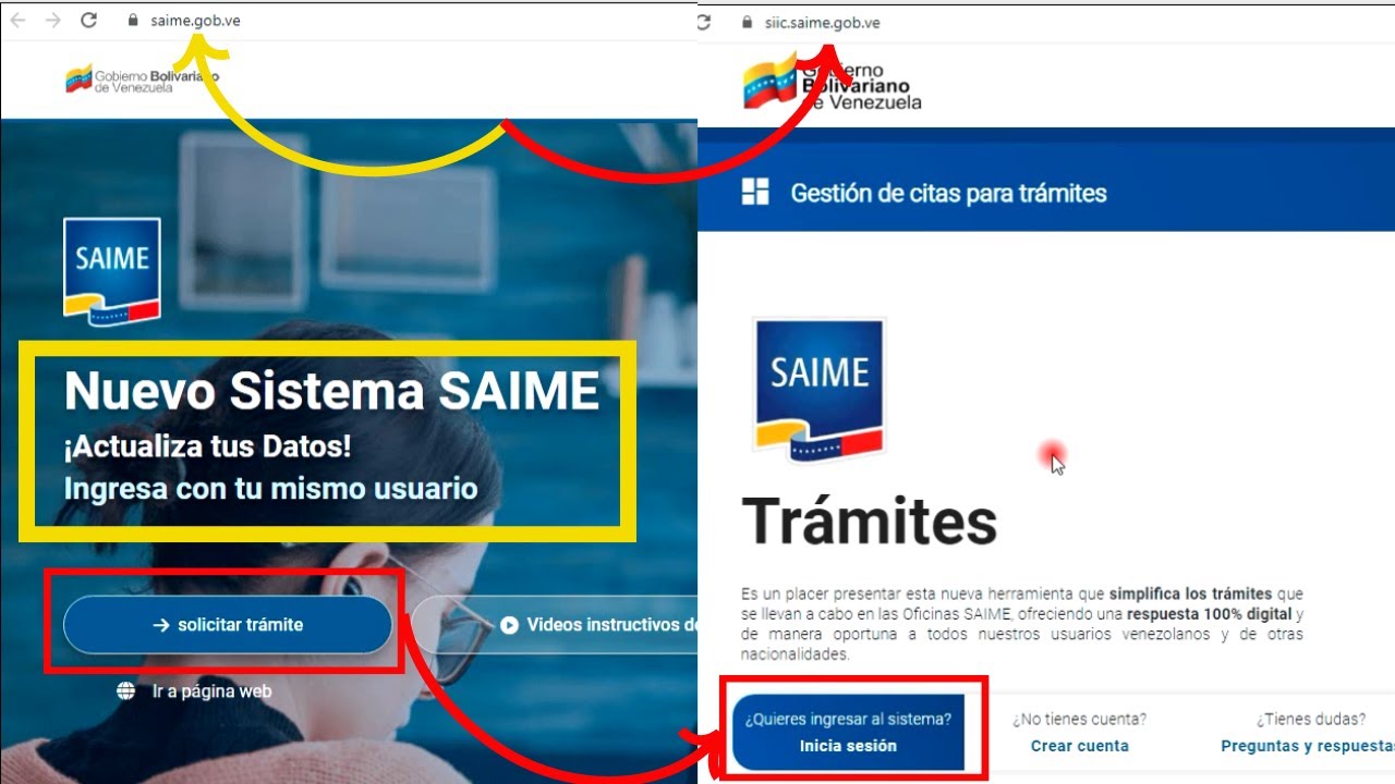 NUEVA PAGINA SAIME ¡TODO SOBRE LA NUEVA PAGINA! Crear Usuario, Solicitar Pasaportes y Cedulas 2023