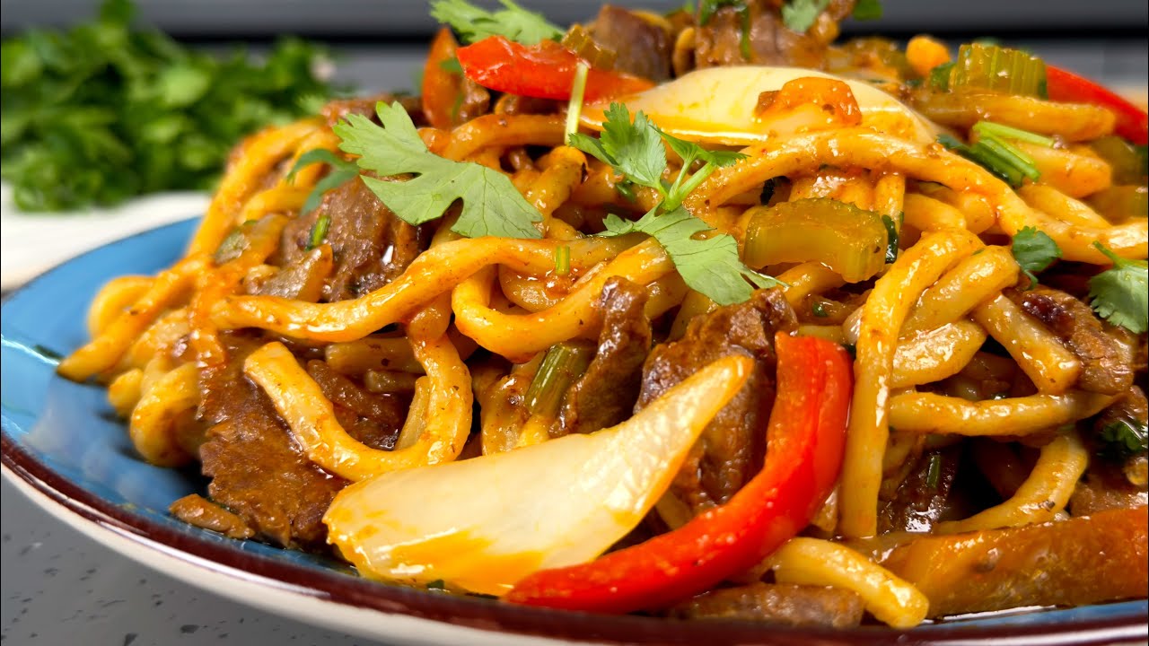 Готовлю много, съедается ВСЕ! Жареный ЛАГМАН, самый вкусный, простой рецепт. ВКУСНО очень!