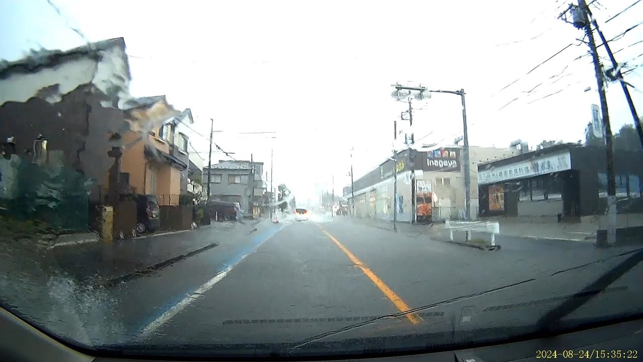 Japan Iruma Violent Thunderstorm Rain Drive 2024.08.24 ASMR Ambience Sleep Meditate Relax Storm