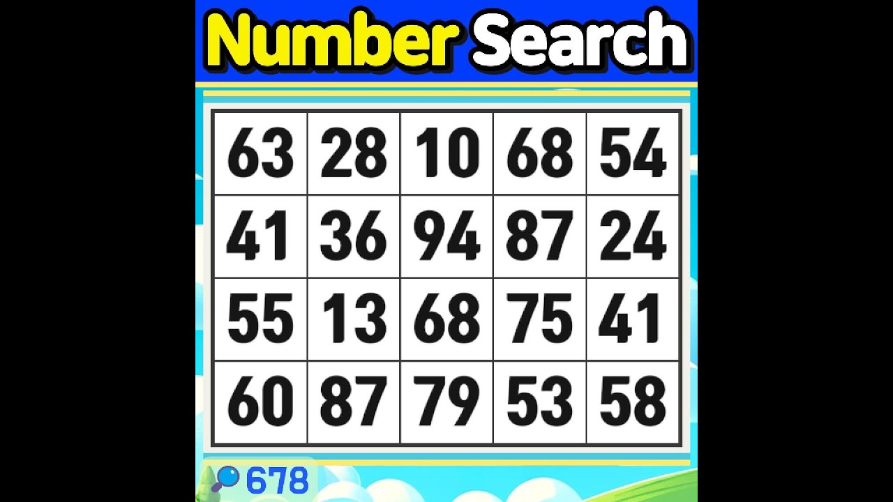 Number Search #678 Find them at your own pace.【Match | brain game | puzzle 】