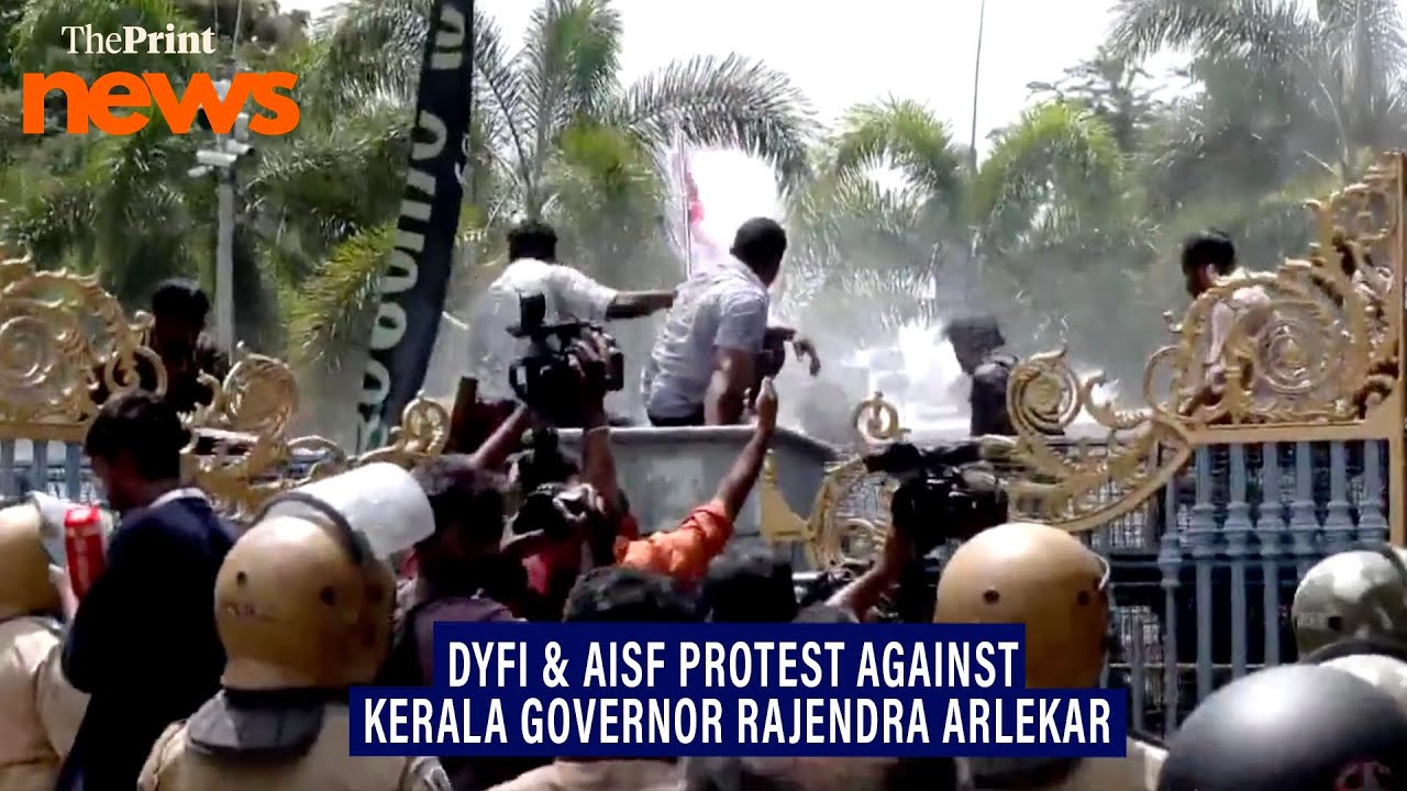 Kerala police use water cannons on students protesting over alleged saffronisation of universities