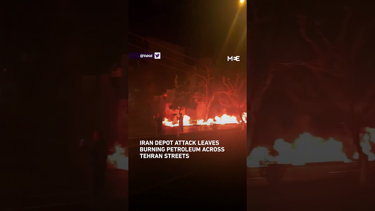Petroleum spills ignite streets after Iranian oil depot strike