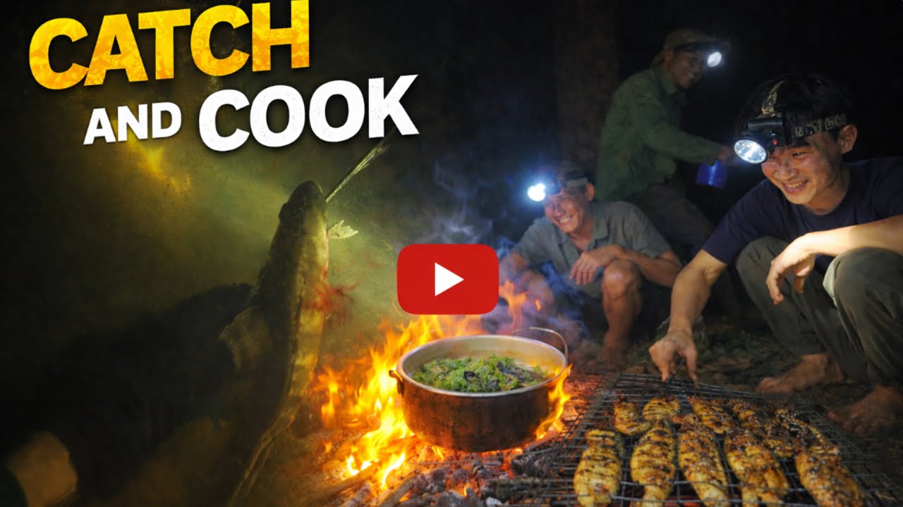 Cơm Rừng Cá Sông - Săn Cá Sau Mưa Đầu Mùa / Rice from the Forest - Stream Fish.