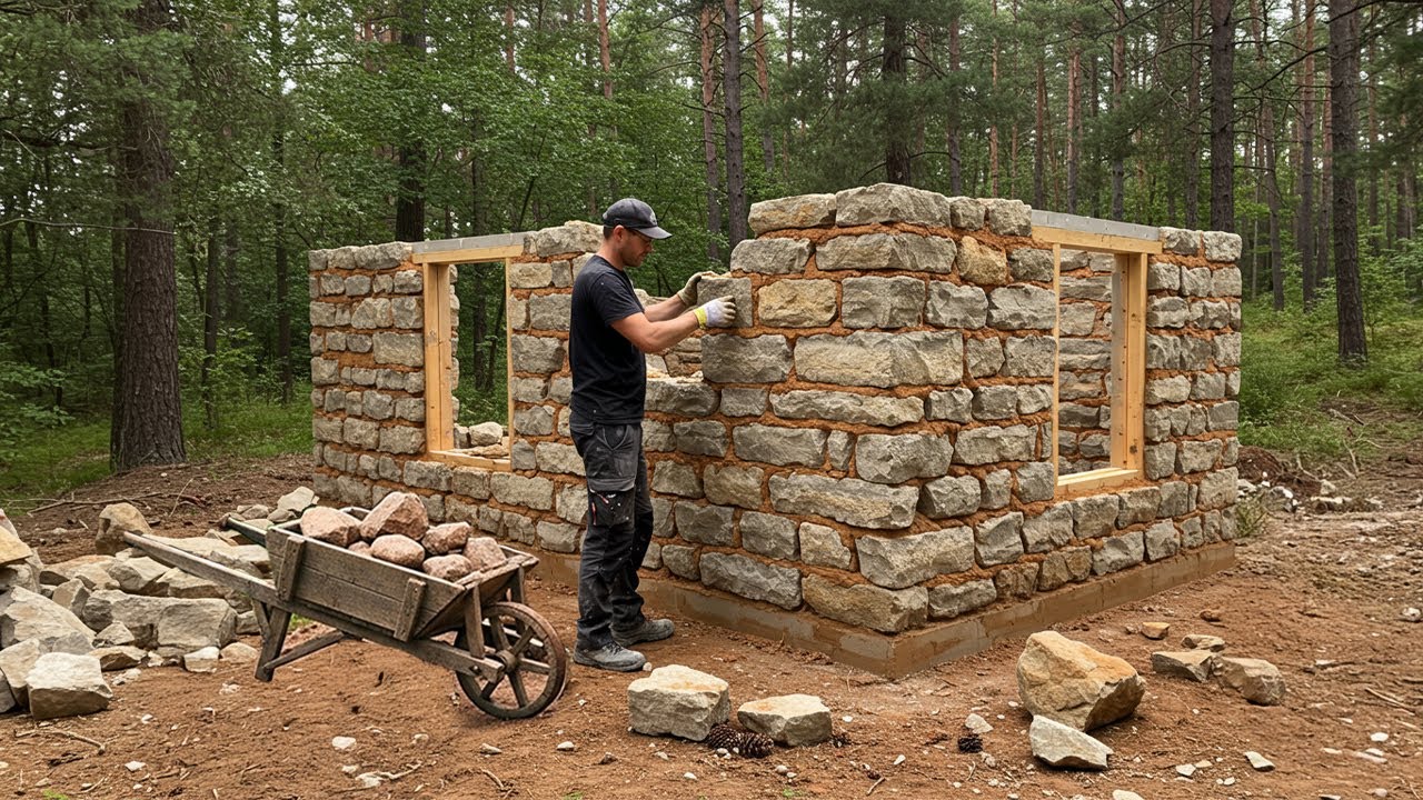 I Use Scraps To Build A Warm And Cozy House For Survival, Bushcraft, Catch and Cook | Part 2