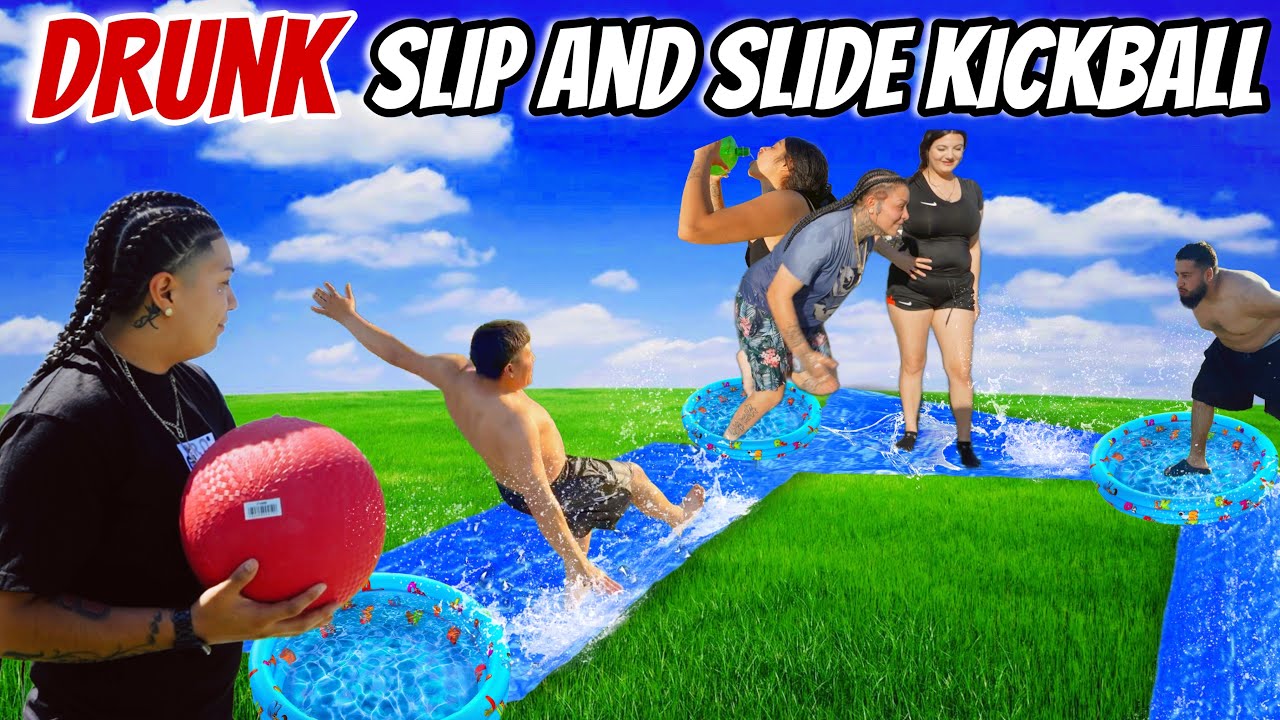 FUNNY DRUNK SLIP AND SLIDE KICKBALL *GETS INTENSE