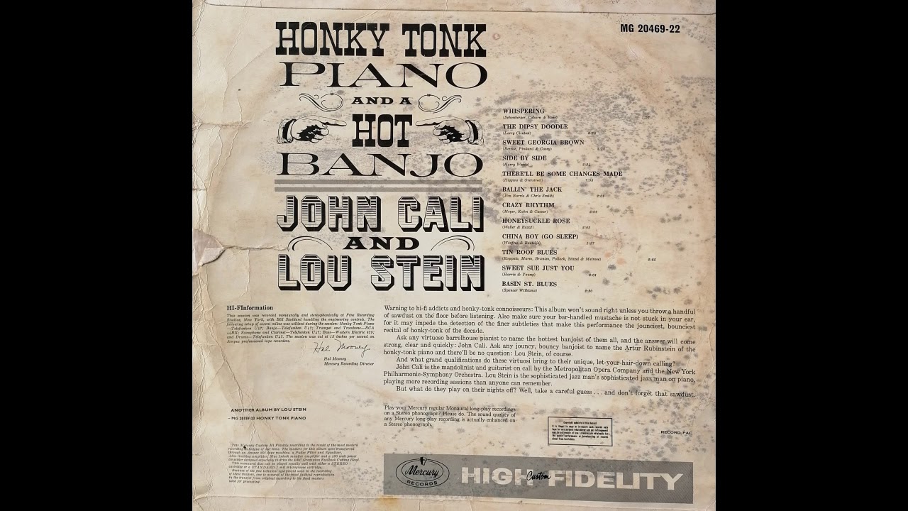 Honky tonk piano and a hot banjo - Lou Stein and John Cali