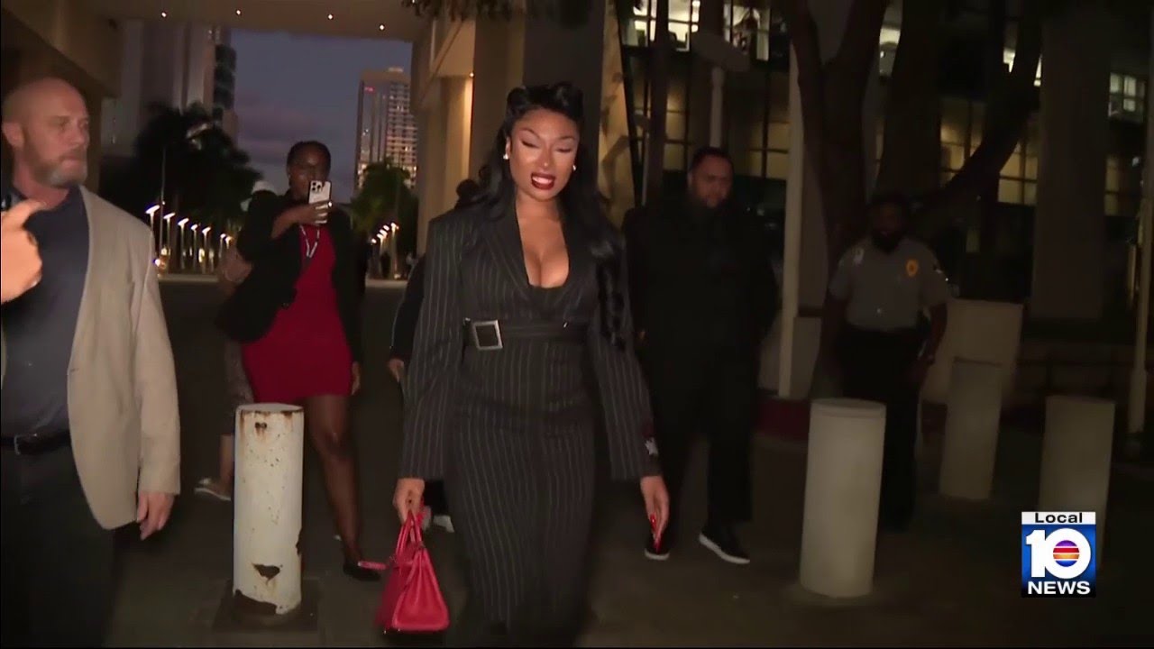 Megan Thee Stallion leaves federal court in Downtown Miami