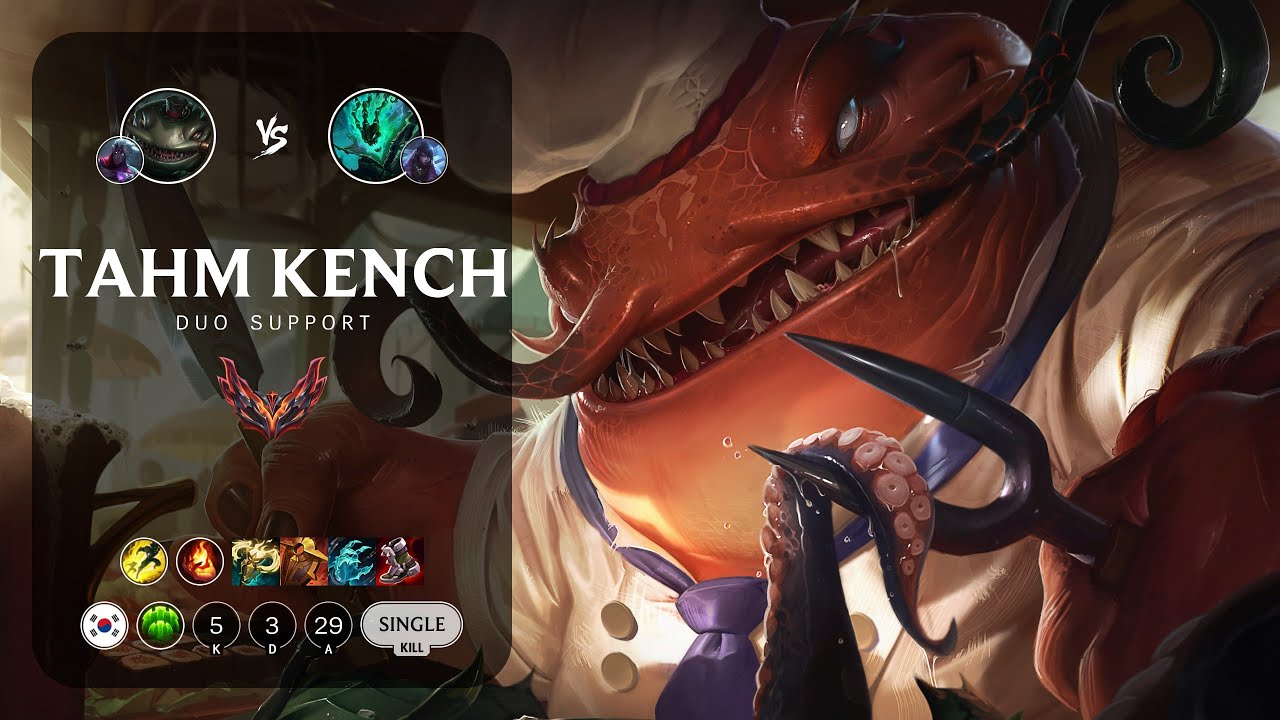 Tahm Kench Support vs Thresh - KR Grandmaster Patch 13.23