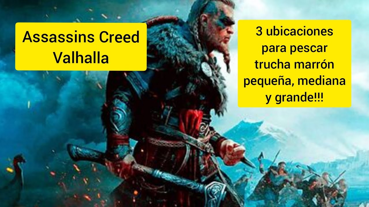 Assassin creed valhalla - 3 ubicaciones para pescar trucha marr&oacute;n peque&ntilde;a, mediana y grande!!!
