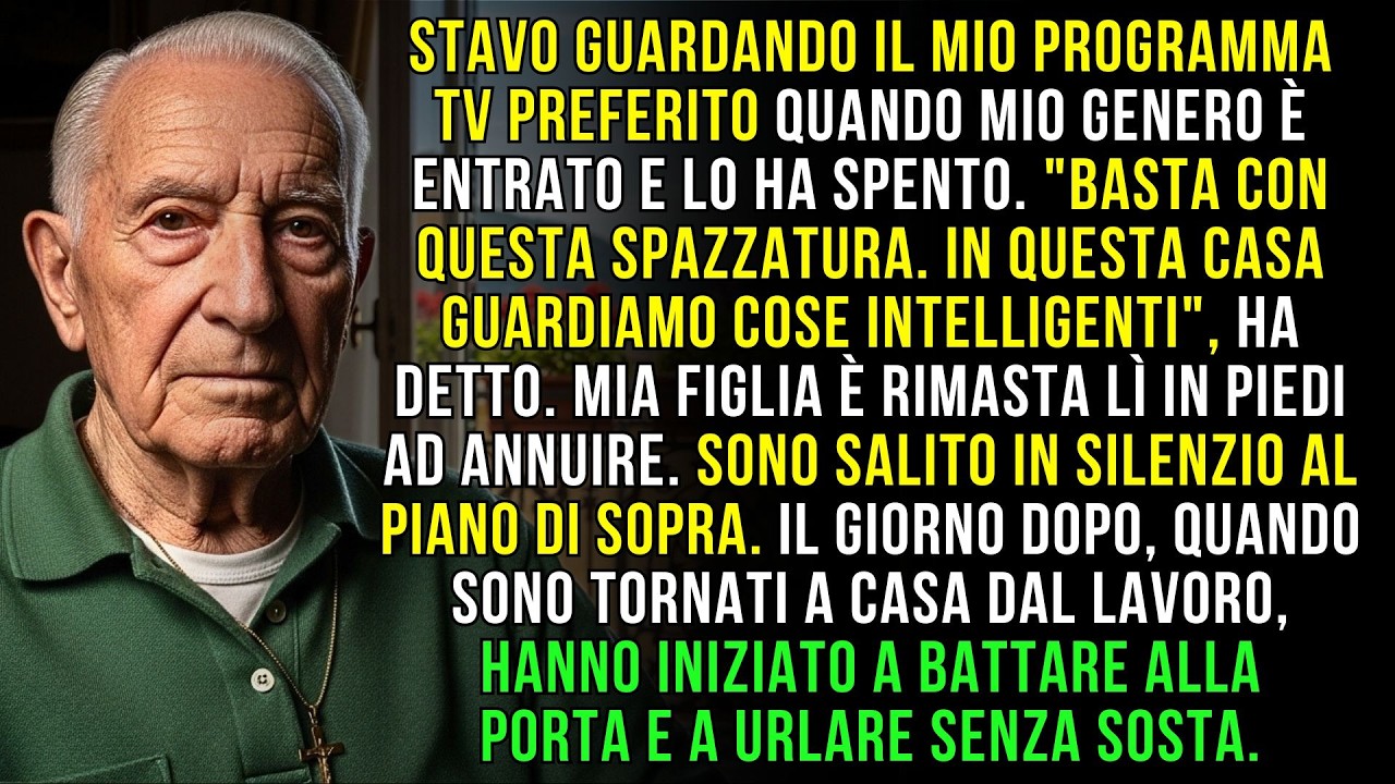 Stavo guardando la TV quando mio genero la spense. «Basta con questa spazzatura». Il giorno dopo…