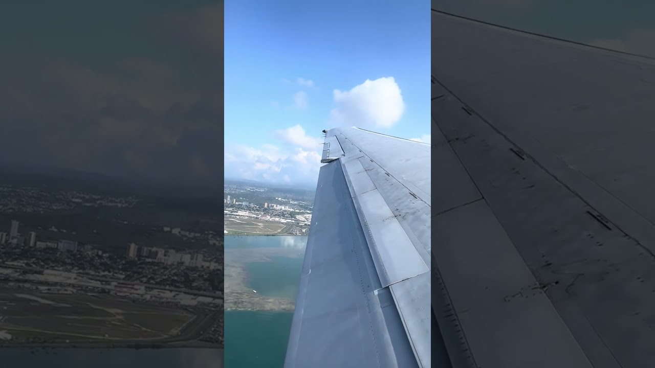 Take off from Honolulu Hawaii - Hawaiian Airlines B717 Great window view!