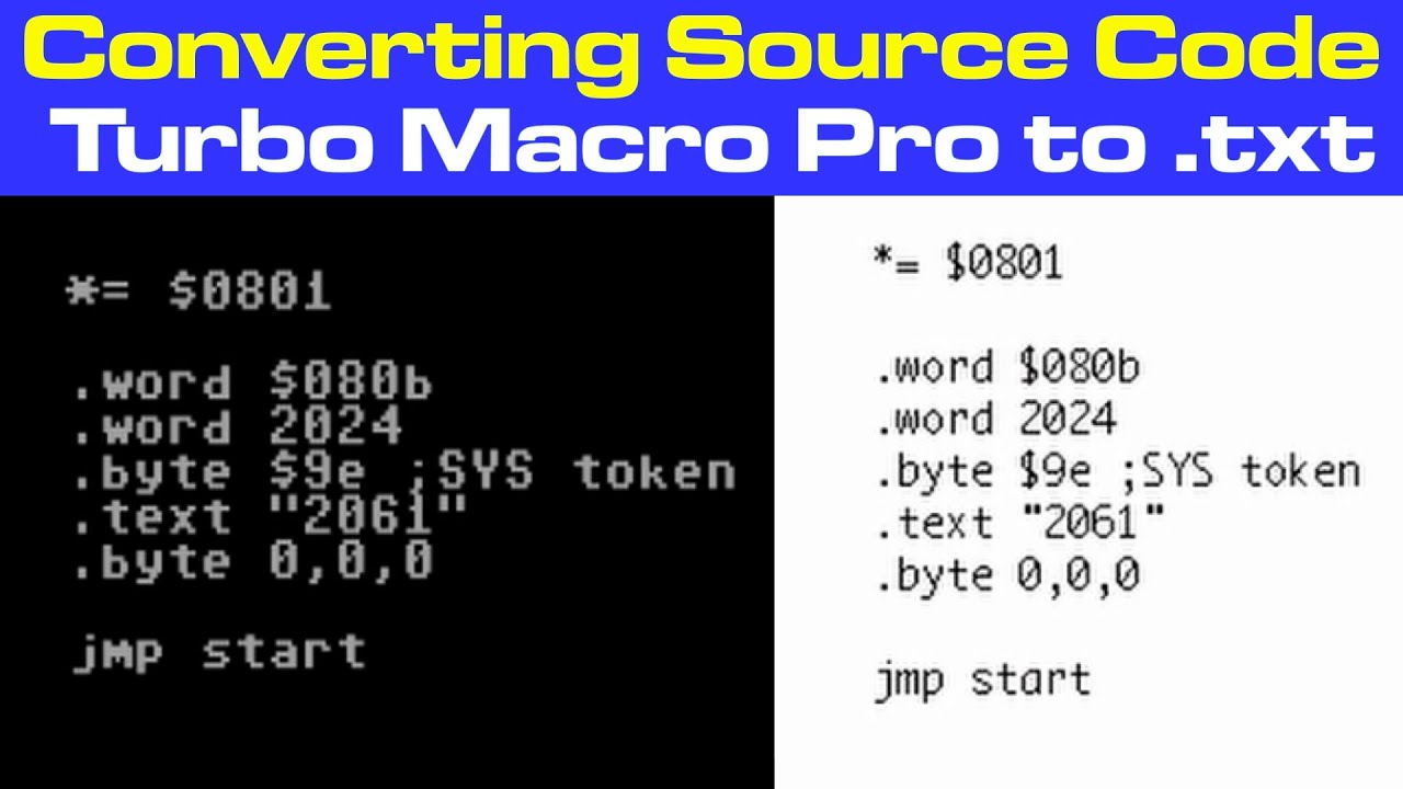 Converting C64 Turbo Macro Pro Source Code to A Plain Ol' Text File