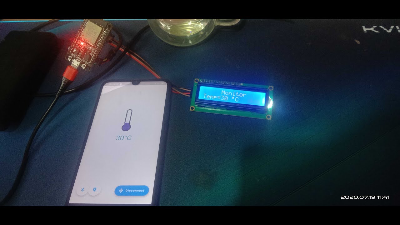 PROJECT #037 : TEMPERATURE MONITOR  WITH ESP32 BLE USING SECURE PAIRING PASSKEY WITH ANDROID APP