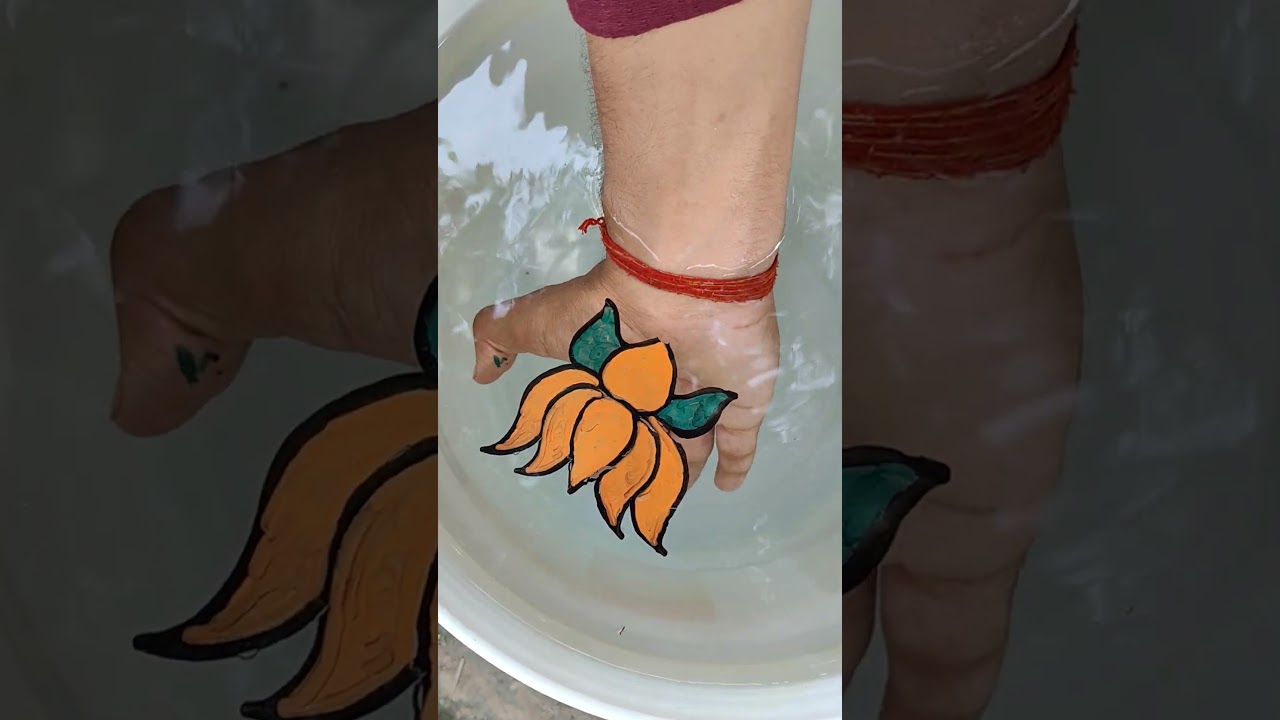 BJP party symbol drawing on the hand 👏👌 #bjp #shorts #viral