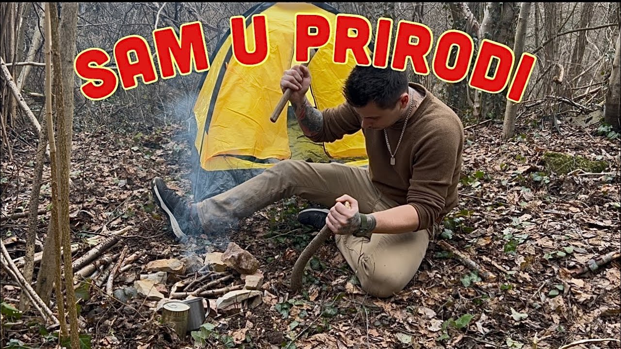 SAM U PRIRODI - Šator, vatra na kremen i konzerva graha 