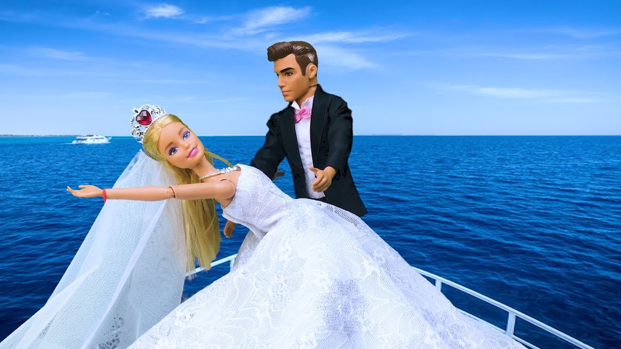 Barbie Doll and Ken have a pre-marital routine. Barbie and Ken have a ship wedding