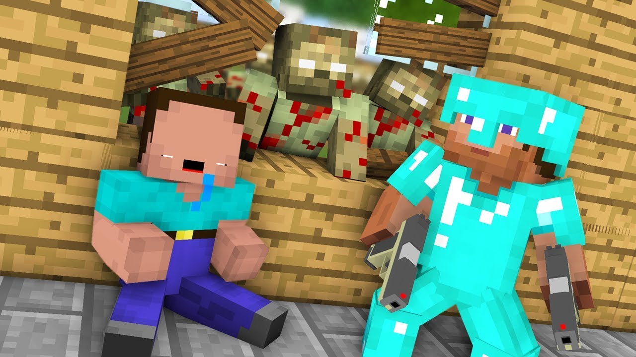 Monster School : Noob VS Pro ZOMBIE APOCALYPSE Challenge - Minecraft Animation