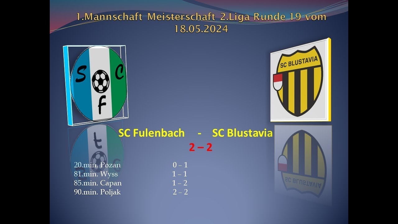1.Mannschaft Meisterschaft 2.Liga SC Fulenbach - SC Blustavia