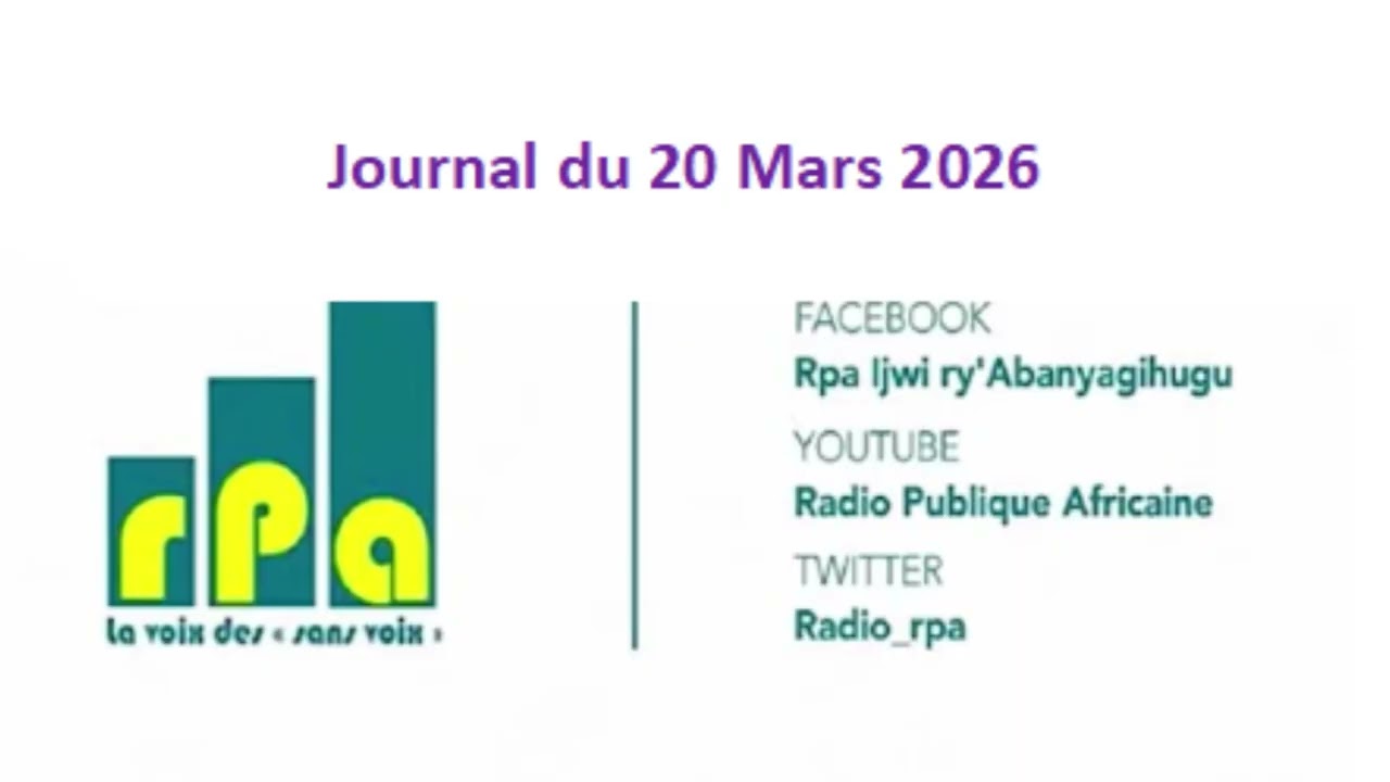 Journal du 20 Mars 2026.