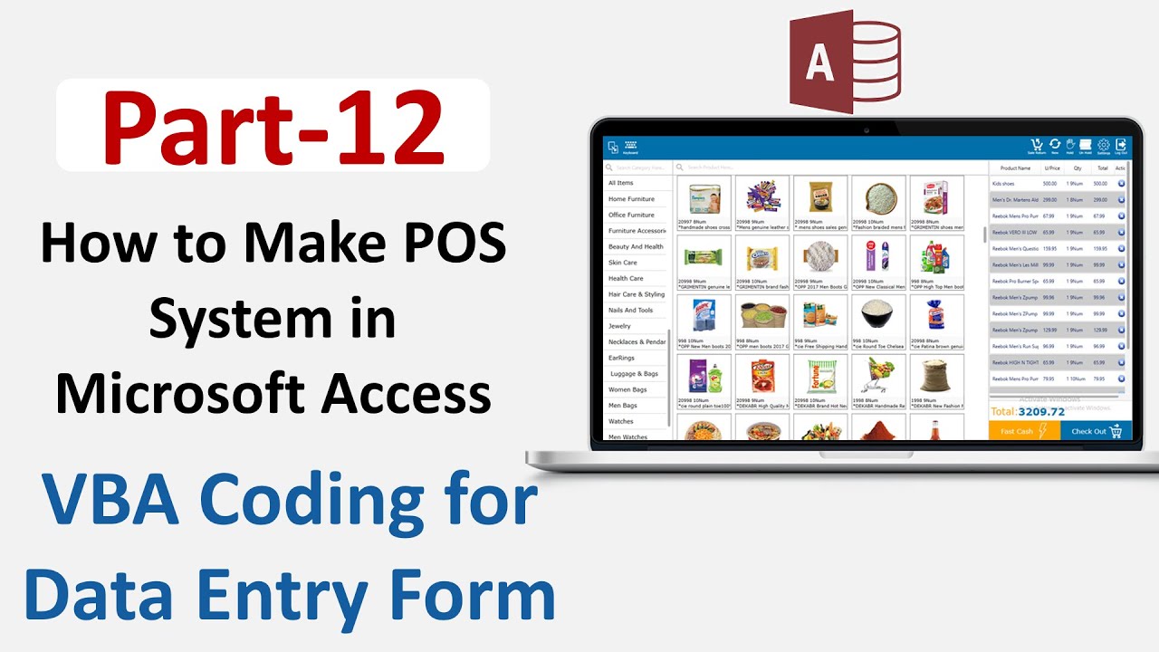 How to Make POS in Microsoft Access Part 12| VBA Coding for Data Entry Form