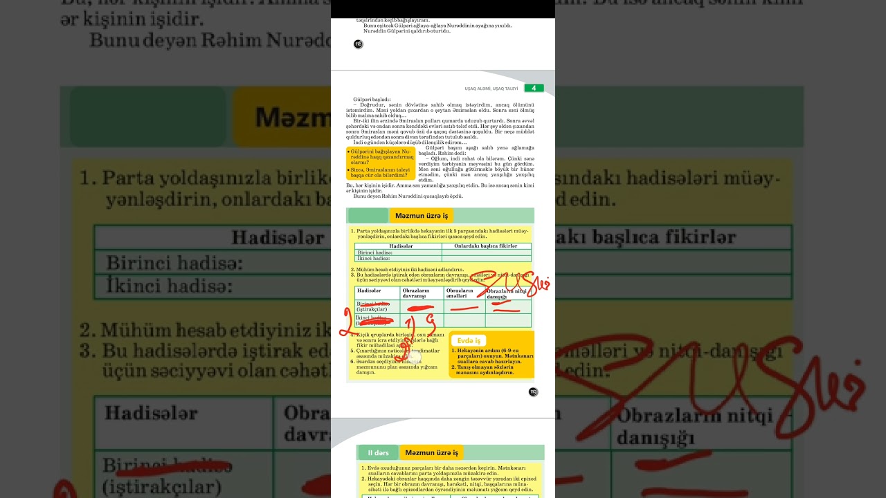 7 sinif ədəbiyyat dərsliyindən səh 119,120.