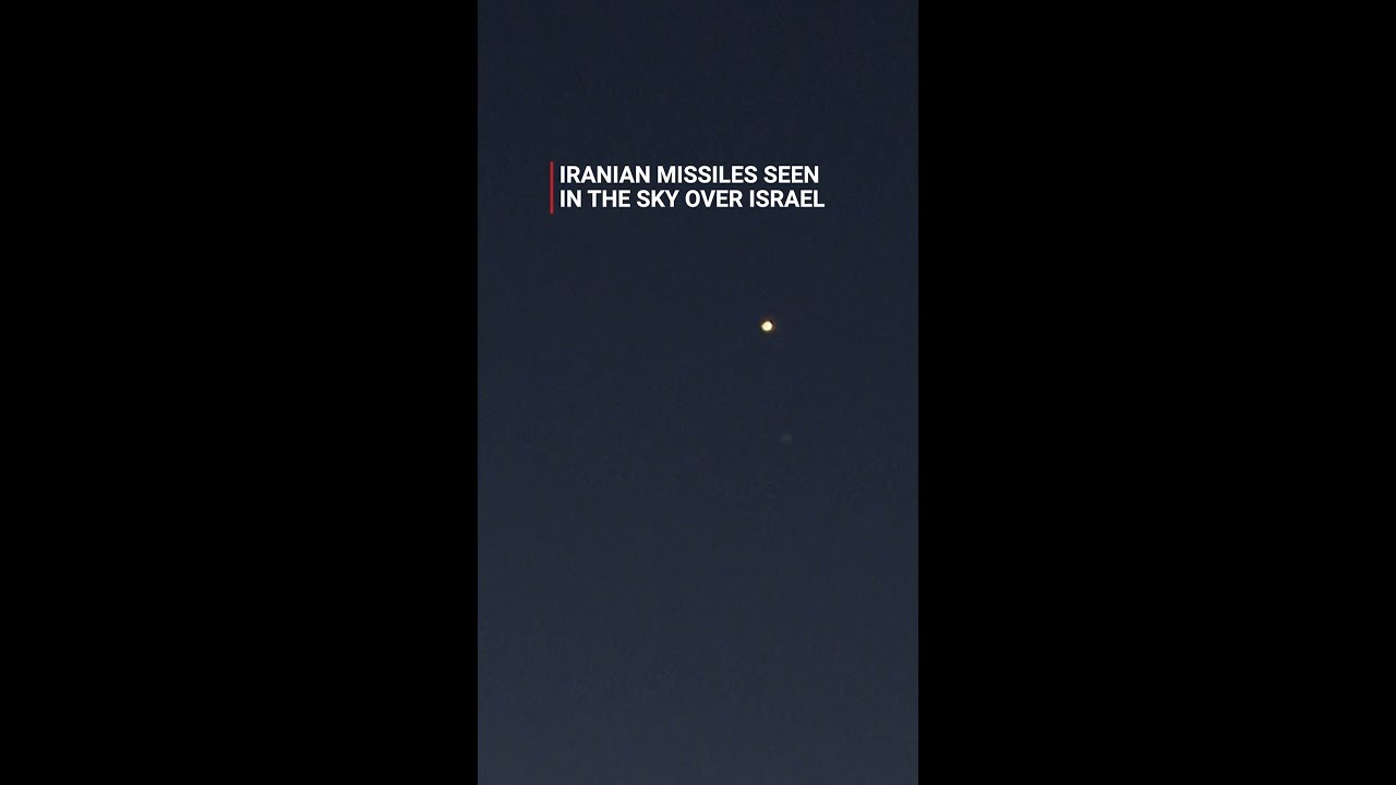 Iranian missiles seen in the sky over Israel