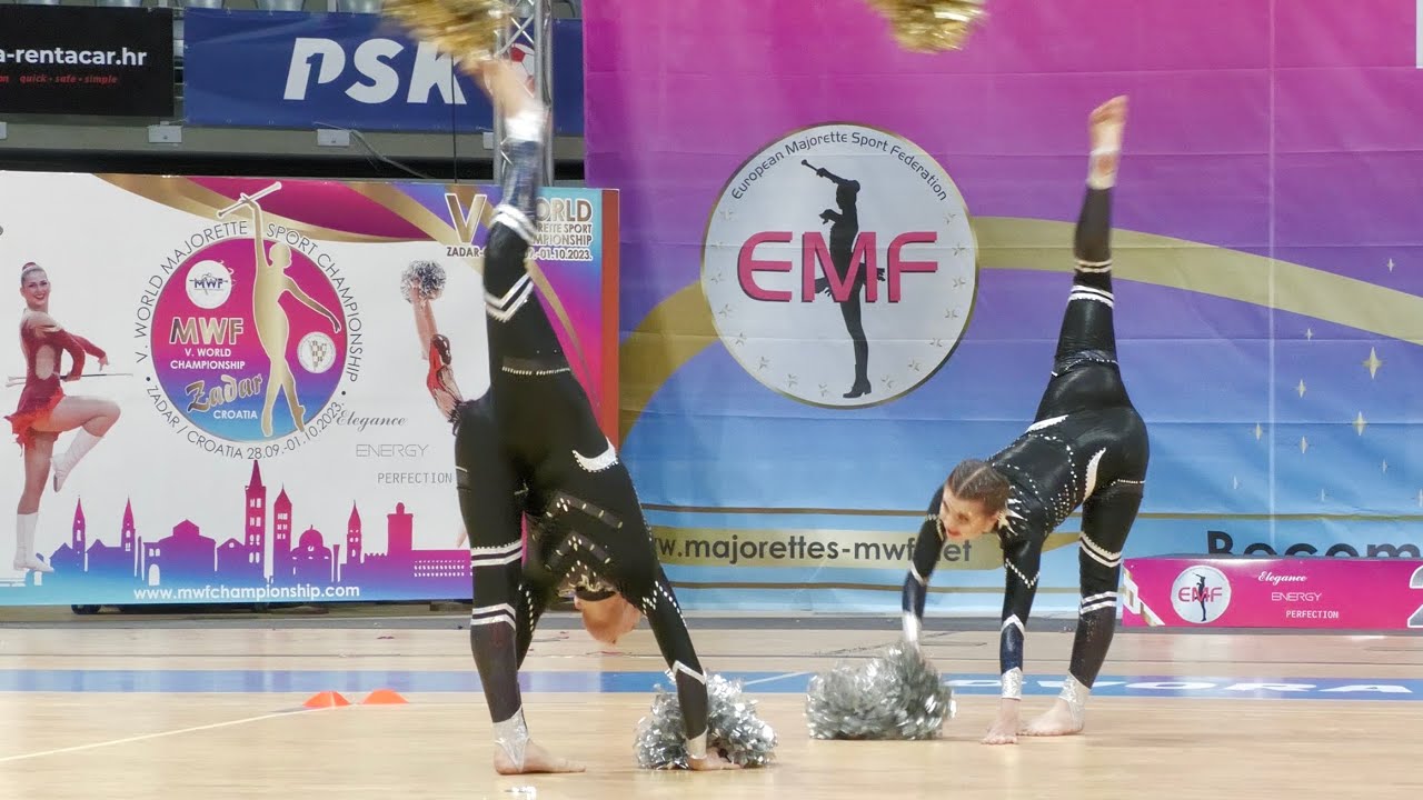 Majorettes ‘ZLATARBISTRICKE MAŽORETKINJE’ /DUO pom seniors,  Zadar 2023 Majorette World Championship