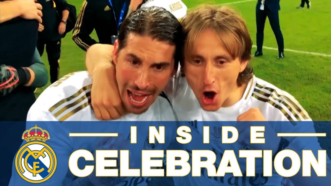 Celebrate with Zidane, Ramos, Modric & Real Madrid on the pitch after winning the Spanish Super Cup!