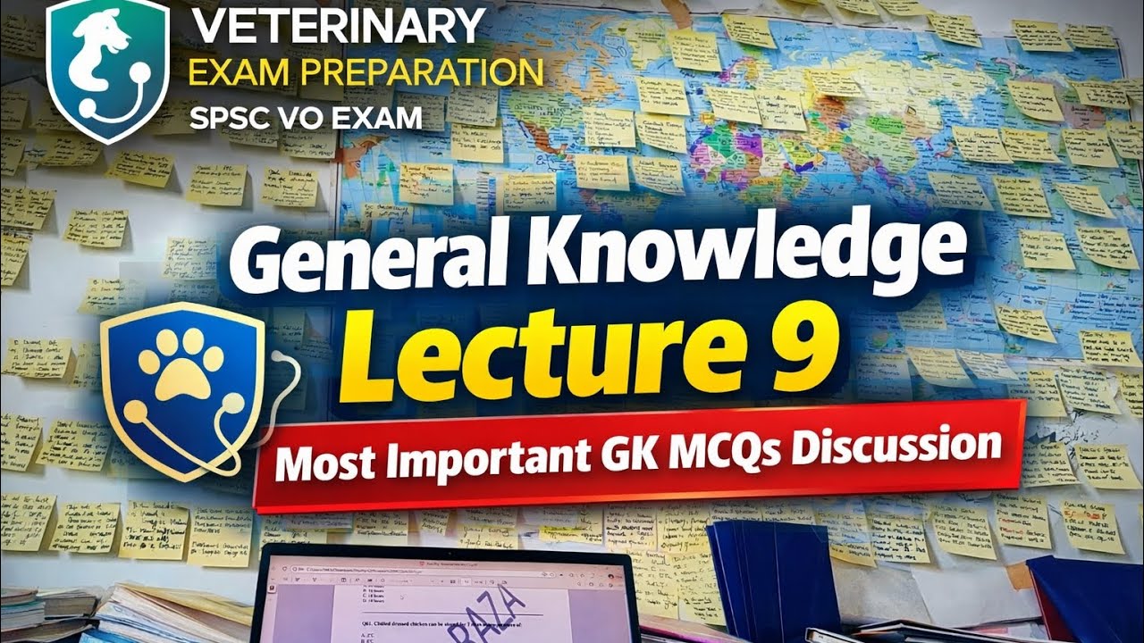 General Knowledge lecture 9|Most Important GK MCQS for Veterinary Officer Exam SPSC|GK for SPSC Exam