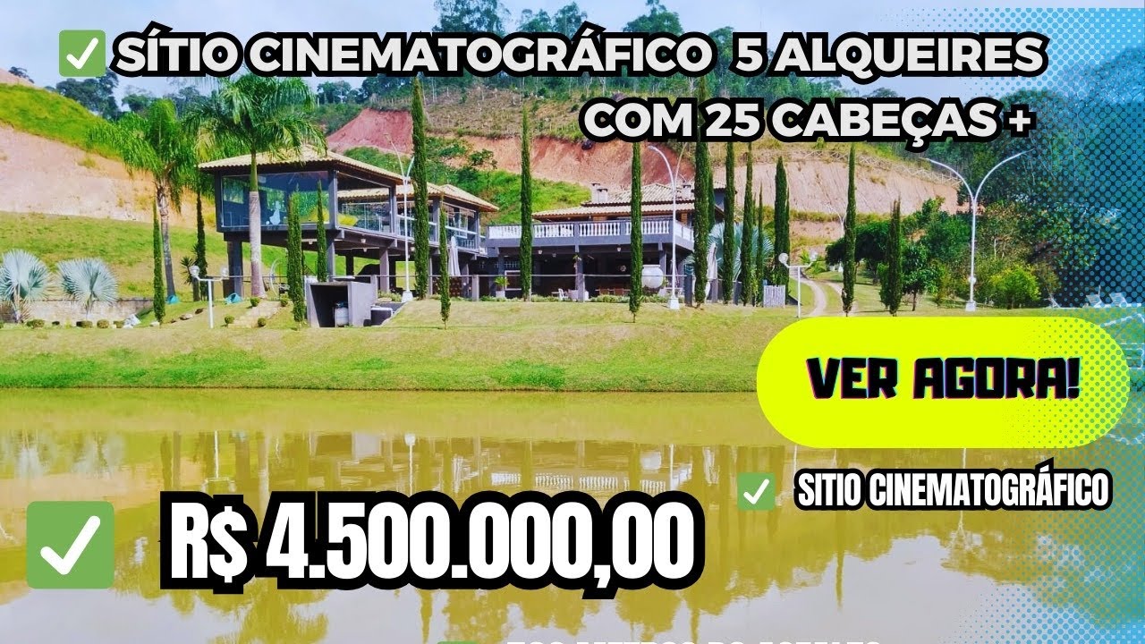 Sítio Cinematográfico em Nazaré Paulista + Gado + 5 Lagos + Aviário - ACEITA PERMUTA