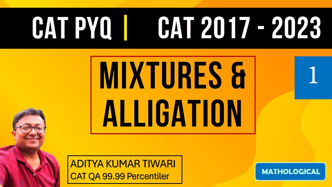 CAT 2024 | Mixtures & Alligation CAT PYQs 2017-23 | Part 1 || Arithmetic | Quantitative Aptitude