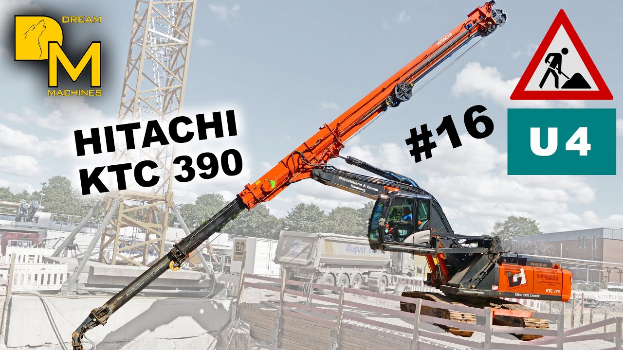 extendable boom telescopic excavator HITACHI KTC 390 digging metro [16]