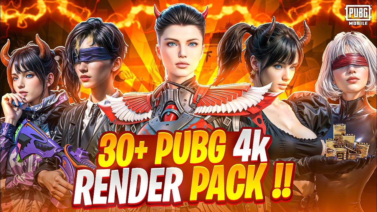 30+ 4K PUBG 3D Render Pack &ndash; Free Download for Thumbnails & Edits - Free GFX Pack for Editors🔥