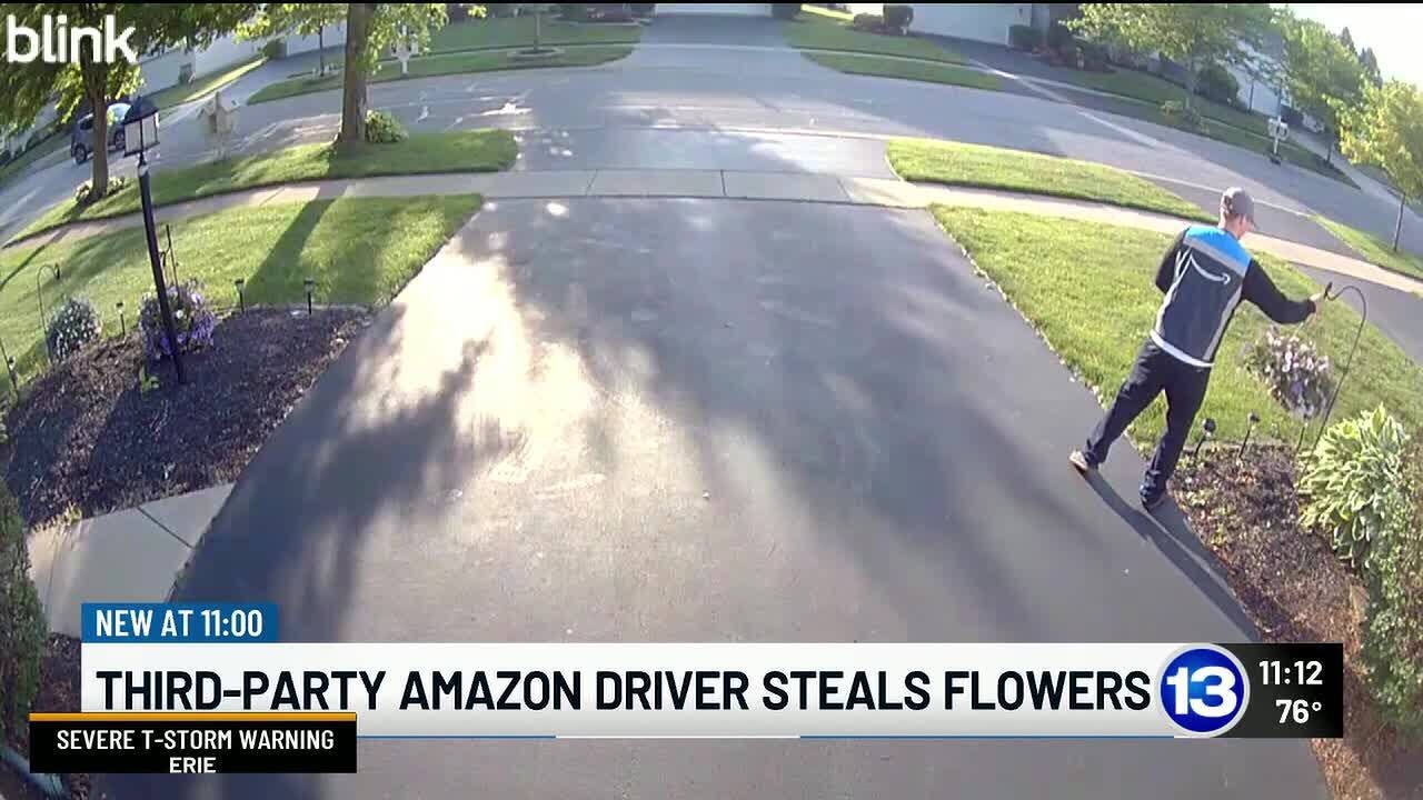CAUGHT ON CAMERA: Third-party Amazon driver steals planter from Holland home