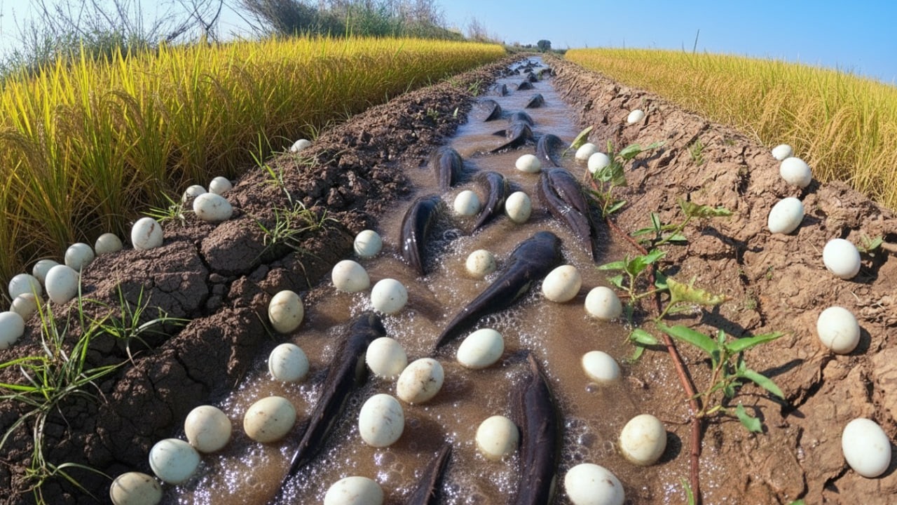 Top Video - Skills fisherman catch a lot of fish and pick eggs by skills hand in water