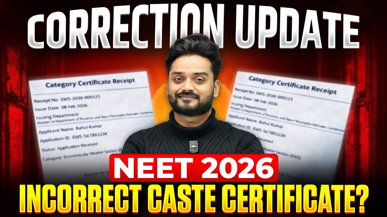 NEET 2026 Correction Update 🚨 | Incorrect Caste Certificate? What To Do Now!
