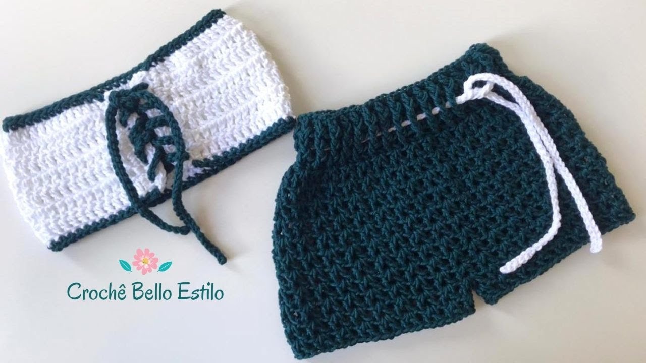 SHORT DE CROCHÊ INFANTIL PONTO FACIL