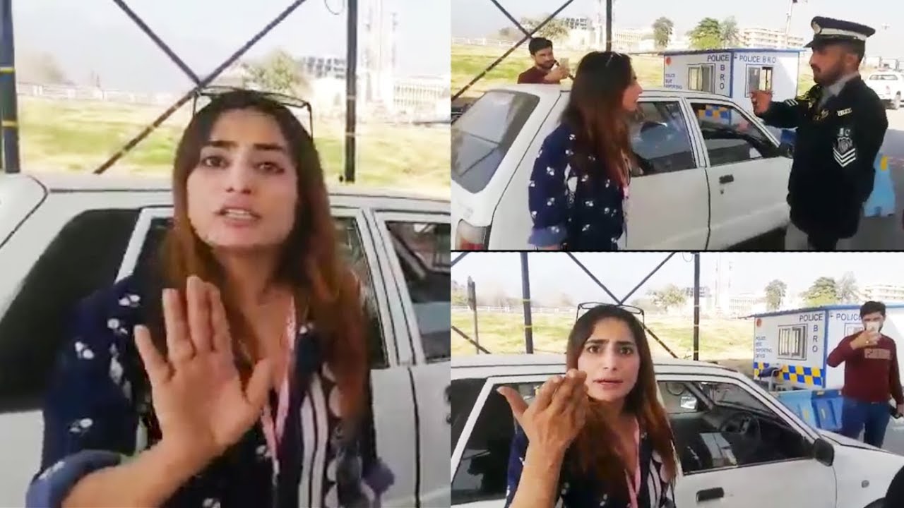 Islamabad: Woman misbehaves with Traffic Police and Reporter after Violating Traffic Rules