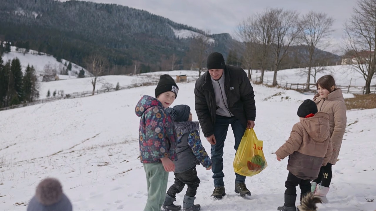He Worked Weeks in the Frozen Forest to Bring This Home to His 5 Kids