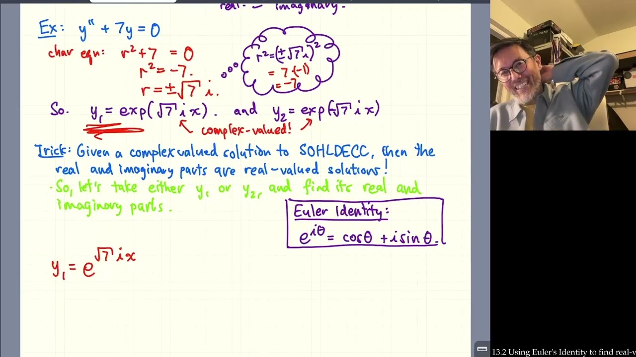 13.2 Using Euler's Identity to find real valued solutions
