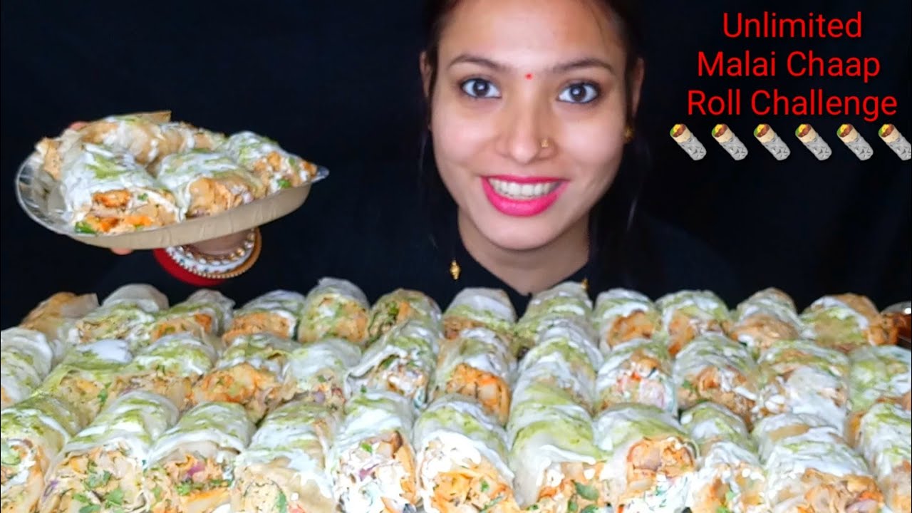Eating Unlimited 😱🌯 Malai Chaap Roll Challenge | Indian Street Food Eating Challenge | Food Show