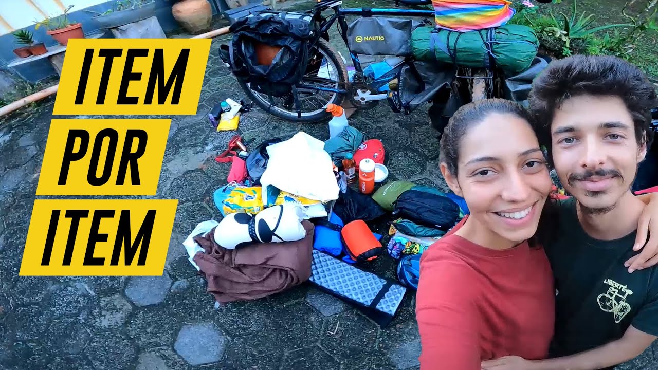 TODAS AS COISAS QUE LEVAMOS NAS NOSSAS BICICLETAS | Viagem de Bicicleta | Coragem na Bagagem